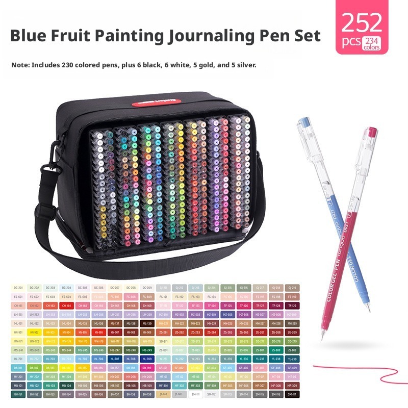 Correction Pen Fine - 252本入り 234色 ファインチップ ジェルペイントペンセット ゴールド シルバー