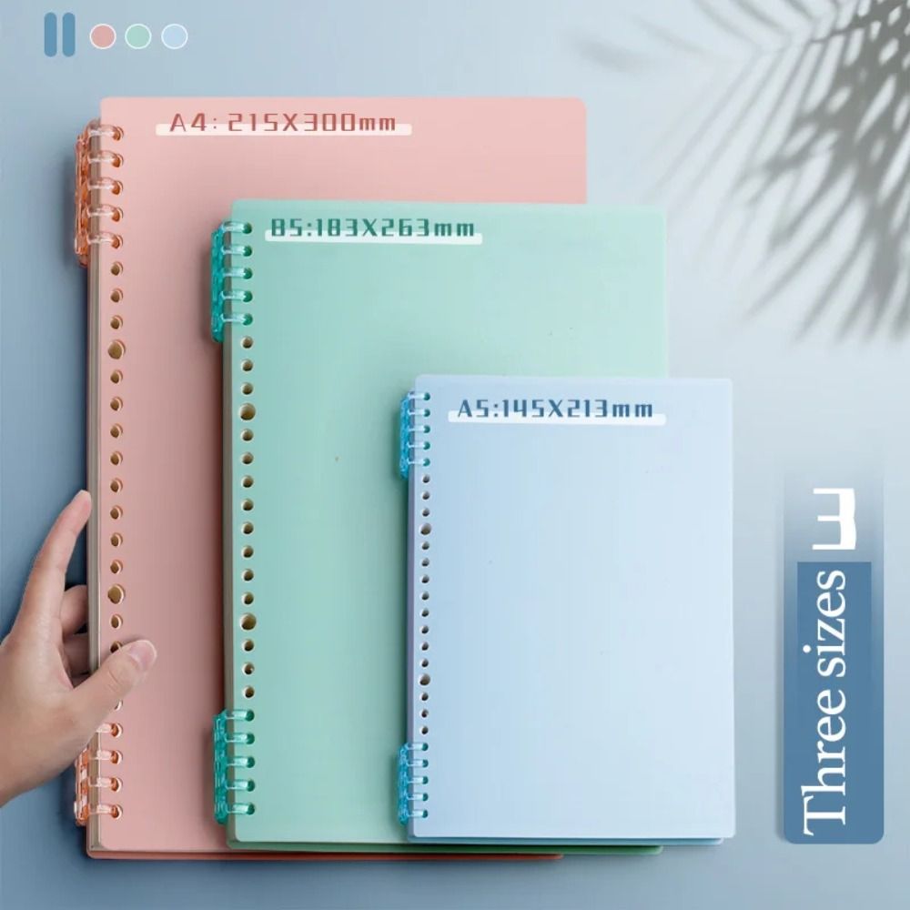 Binder A4 Lever - 新しいPPルーズリーフブックカバーA4 A5 B5カラフル透明DIYルーズリーフノートバインダースパイラルリングかわいい文房具