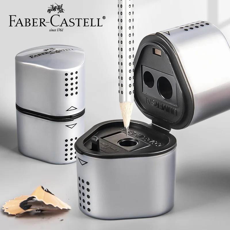 Faber-Castell Pencil Grip - ファーバーカステル グリップ トリオ 3-in-1 アーティスト鉛筆削り、色鉛筆、ジャンボ鉛筆、グラファイト鉛筆用手動手持ち鉛筆削り