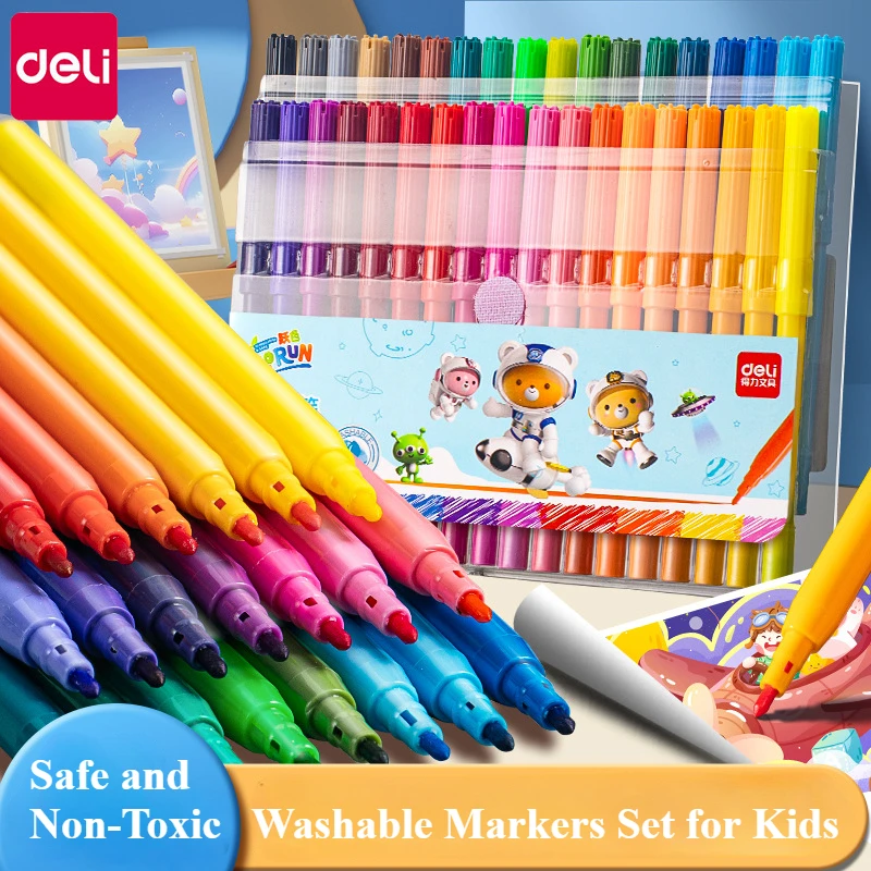 Copic Marker Sketch - 子供用の洗えるマーカーセット、12/24/36/48アートカラー描画ペン、幼児ギフト用、安全で無毒、明るく鮮やかな色