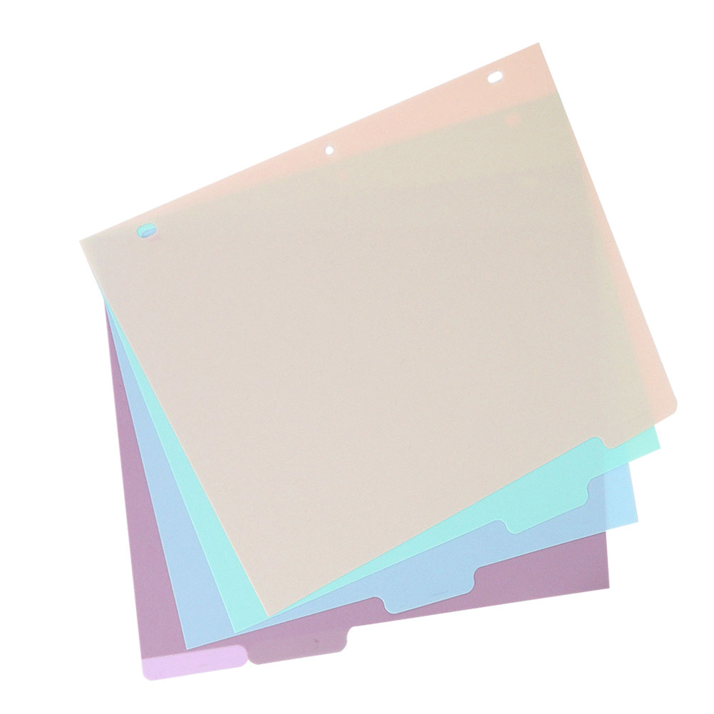 1セット フロスト加工PP製 A4バインダーディバイダー カ - Tab Divider A4 のレビューと価格