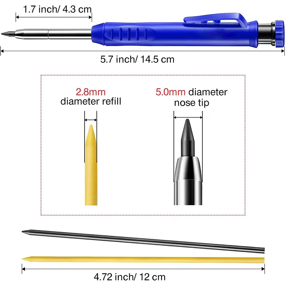 固体大工鉛筆セット木工ツール機械式 3 色リフィル建設作業大 - Staedtler Pencil Lumocolor のレビューと価格
